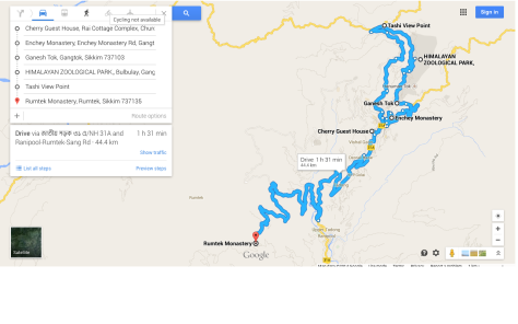 Gangtok-Daytrip-Map